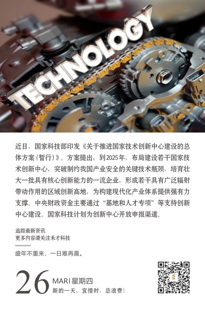 3.26快讯：科技部：布局建设若干国家技术创新中心，构建现代化产业体系。