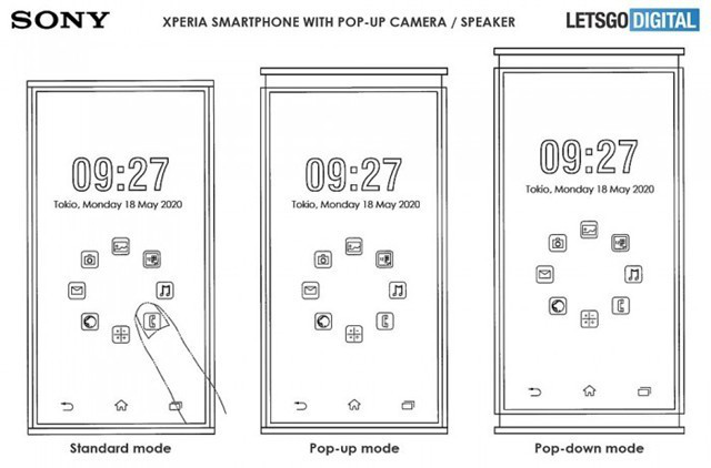 【专利快讯】索尼新专利双升降手机公布-顶部前摄 底部扬声器